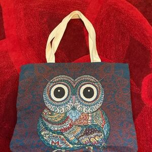 Colorful Owl Tote Bag | CottageCore